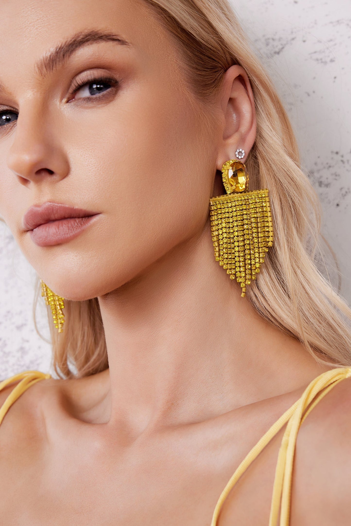 Orecchini con frange Kate Diamante - Giallo