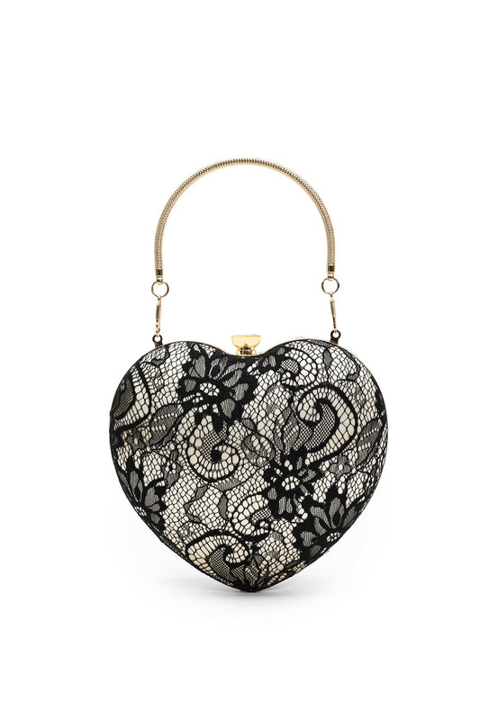 Borsa con manico a cuore in pizzo Lacie
