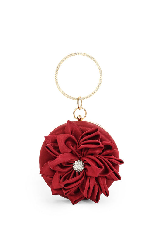 Borsa con manico Rina Flower Diamante Circle - Rossa