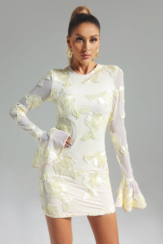 Vanessa - Vestito midi a rete a fiori