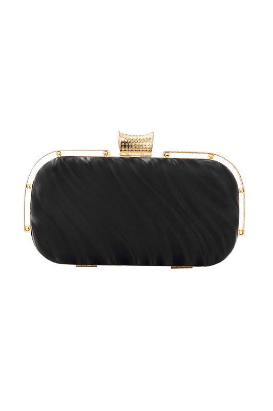 Pochette in raso con diamanti Novalee