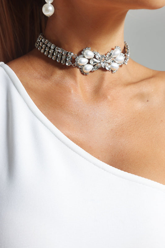 Collana di diamanti con perle Eleanor