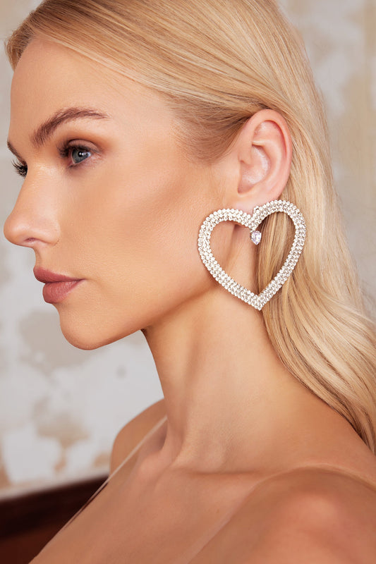 Orecchini Evey a forma di cuore con strass
