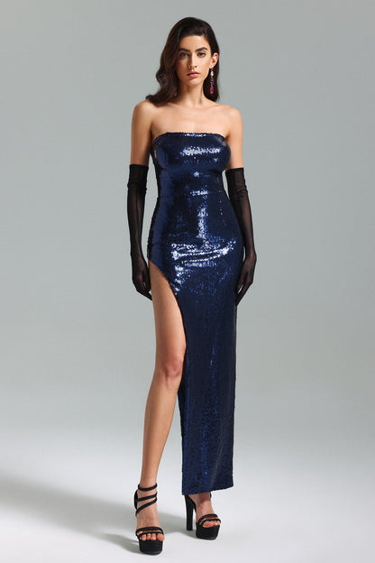 Abito con spacco in paillettes Karsten