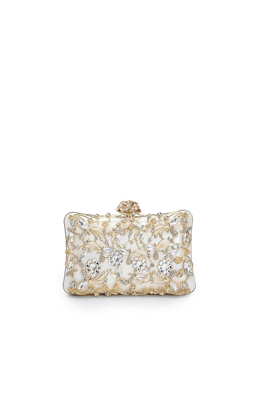 Pochette Maggie Flower con diamanti ritagliati