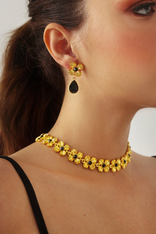 Orecchini Fiori Metallici Querida