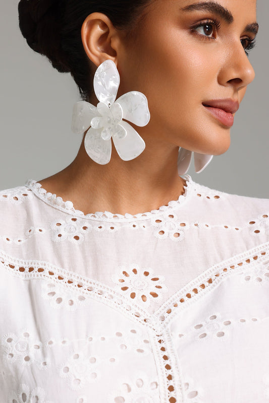 Orecchini Scarlett Textured Double Floral