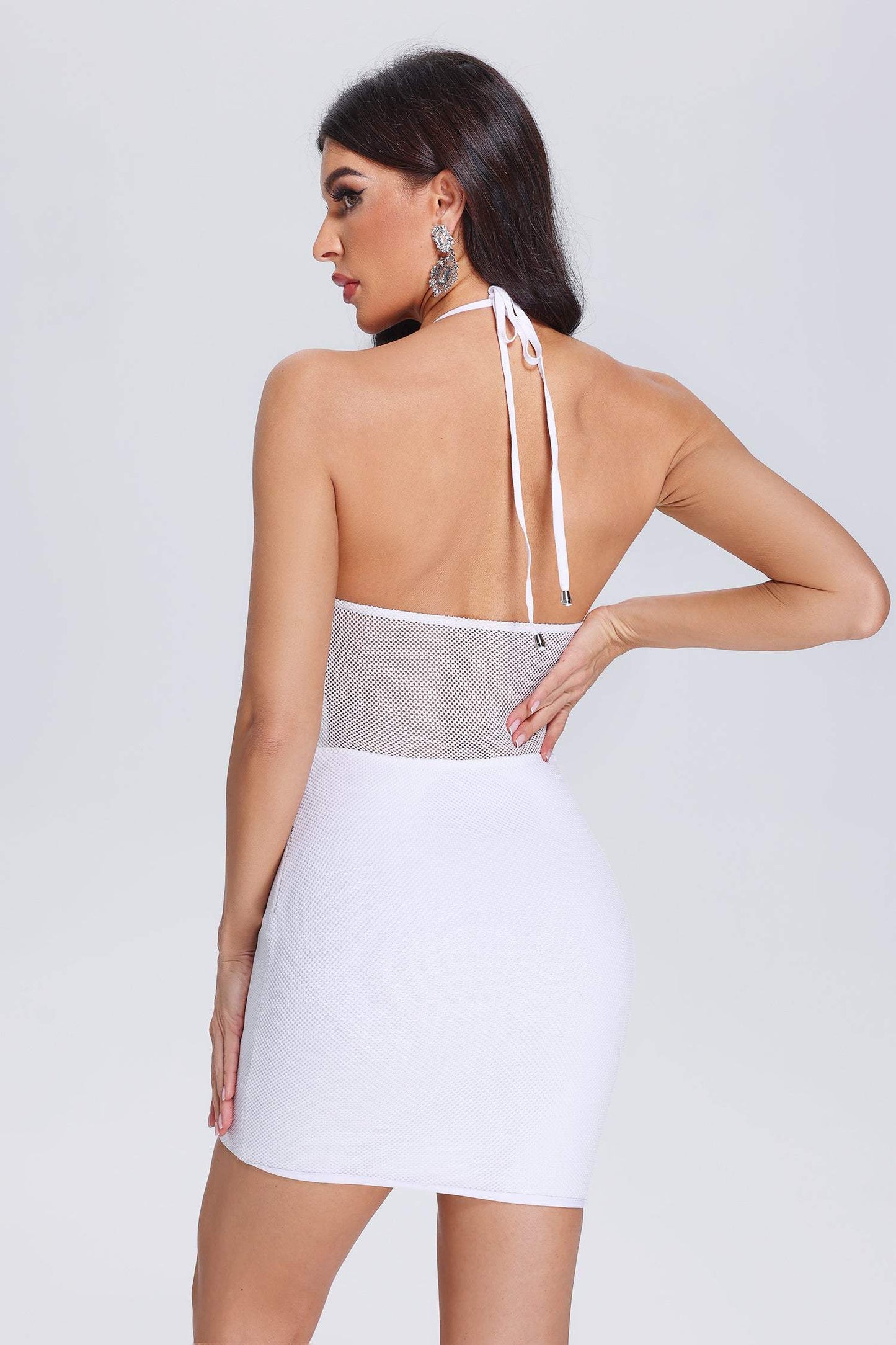 Madge Halter fasciatura Mini vestito