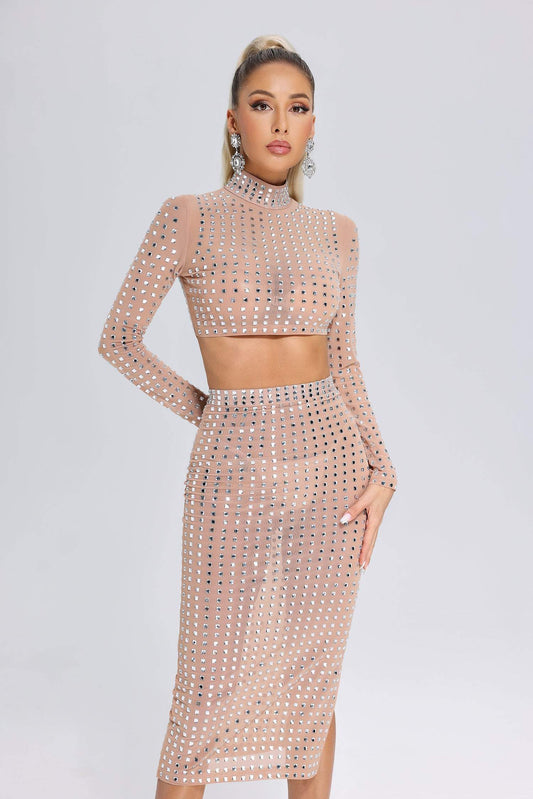 Set di maglie con diamanti Elizabeth - Beige